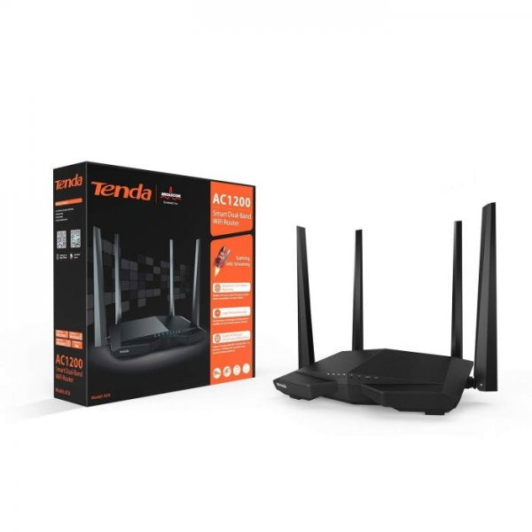 TENDA AC6 AC1200 Smart Dual-Band Wi-Fi Router (100mw High Power 4x 5dBi HG antennas) - AC6 (Tenda App can be installed to control Router functions via Phone/Tablet) Modes: Router/Repeater/WISP