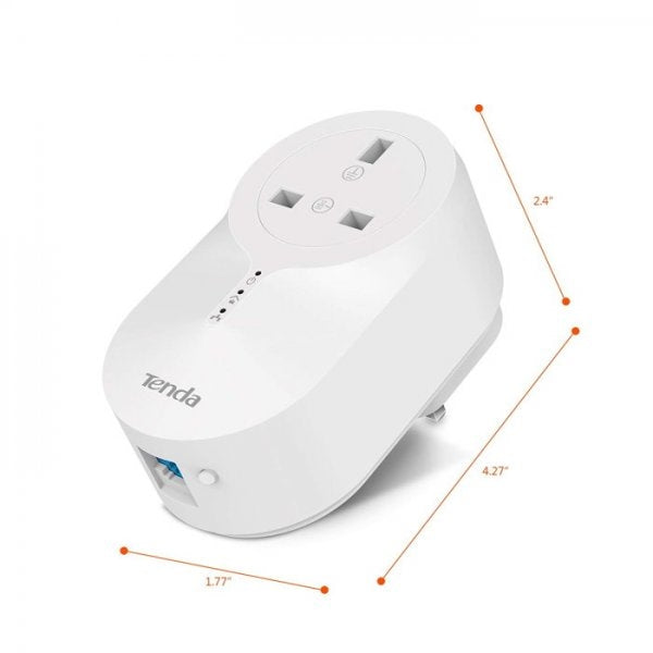 TENDA PH6 AV1000 Gigabit Passthrough Powerline Adapter Kit - 2 Unit Pack