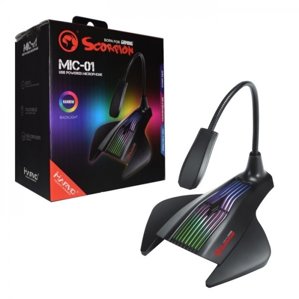 Marvo Scorpion MIC-01 USB RGB LED Black Gaming Microphone