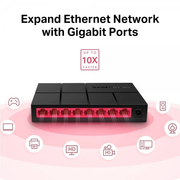 Mercusys MS108G 8-Port Gigabit Desktop Switch