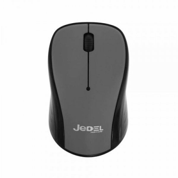 JEDELWireless Optical Mouse, 1000 DPI, Nano USB, 3 Buttons, Deep Grey & Black - W920