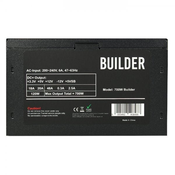 700W Black with 12cm Fan & PPFC System Builder PSU - Brown Box