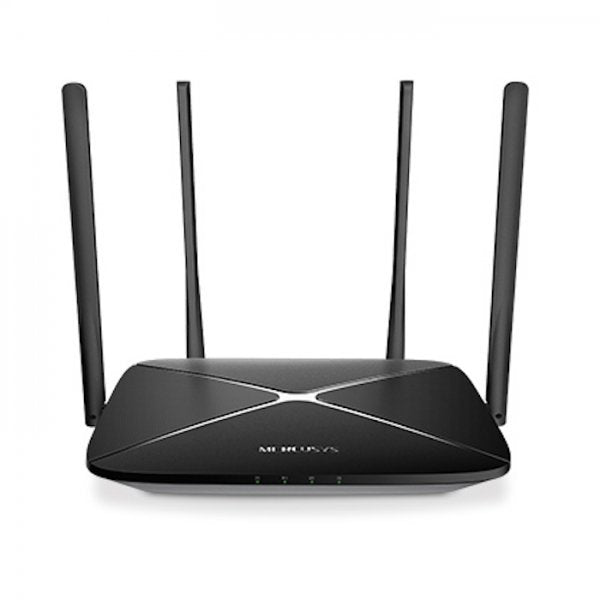 Mercusys AC12G AC1200 Dual Band Wireless Router,  867Mbps at 5GHz + 300Mbps at 2.4GHz, 1 Gigabit WAN + 3 Gigabit LAN, 4 fixed antennas
