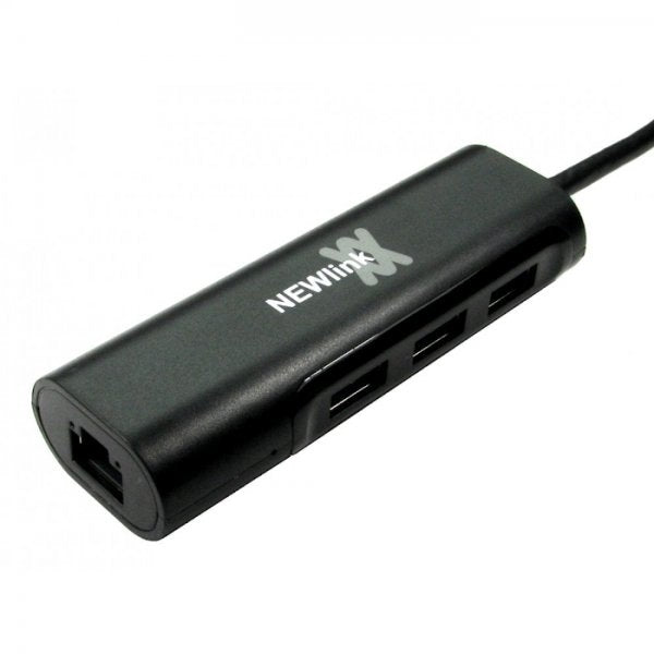 NewLink USB-C (Male) to Gigabit LAN (Female) with 3 Type A USB Hub - NLUSB3C-GIGALANHUB