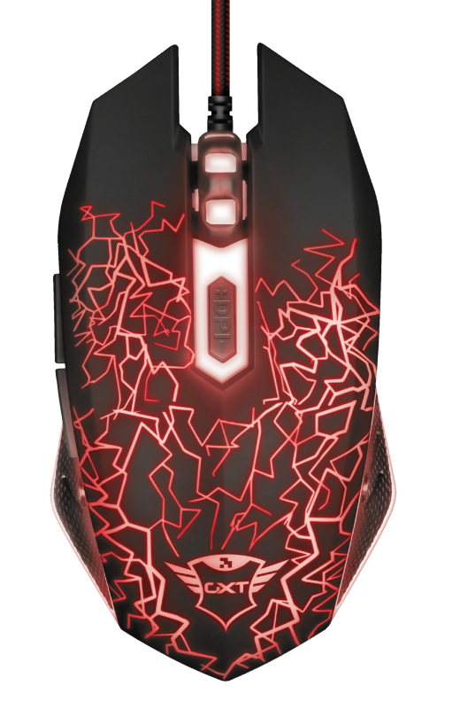 Trust GXT 105 IZZA Gaming mouse with 6 buttons and unique LED light design