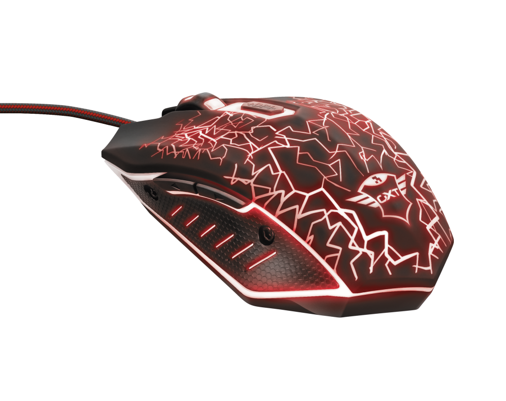 Trust GXT 105 IZZA Gaming mouse with 6 buttons and unique LED light design