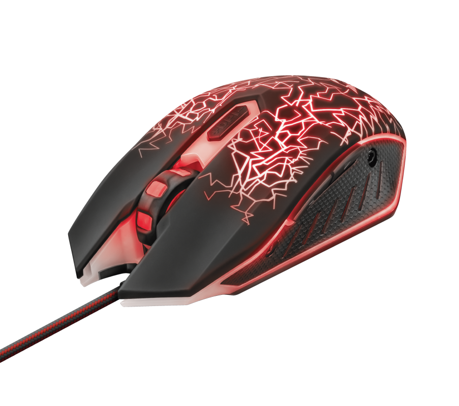 Trust GXT 105 IZZA Gaming mouse with 6 buttons and unique LED light design