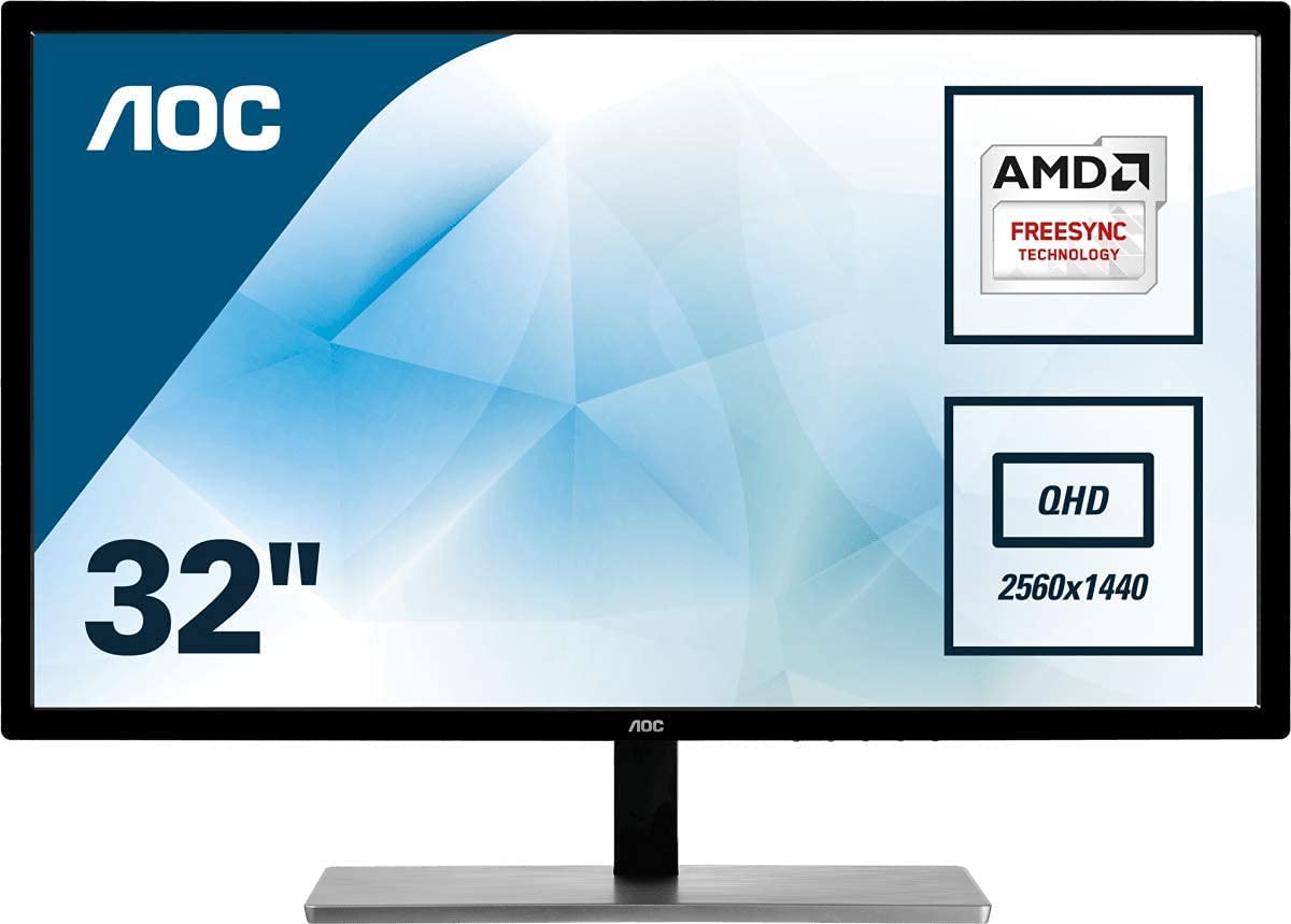 AOC 32 Inch Q3279VWF QUAD HD Multimedia monitor VGA/DVI/HDMI/Display Port Monitor 75Hz, 5Ms