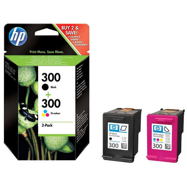 HP 300 Black /Cyan/Magenta/Yellow Inkjet Cartridge (Pack of 2) CN637EE
