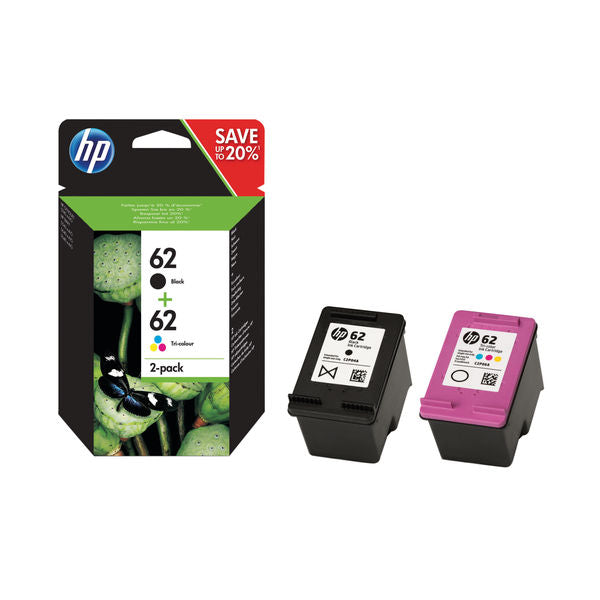 HP 62 Black /Colour Ink Cartridges (Pack of 2) N9J71AE