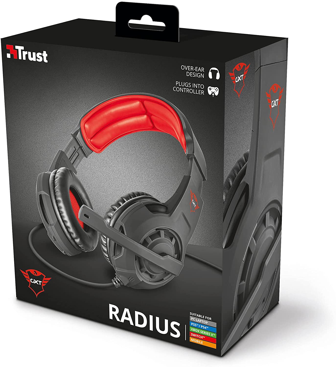 Trust Gaming Headset GXT 310 Radius with Microphone, Adjustable Mic and Headband, Wired, 1 m Cable, for Xbox One, Xbox Series X, PS4, PS5, Nintendo Switch - Black