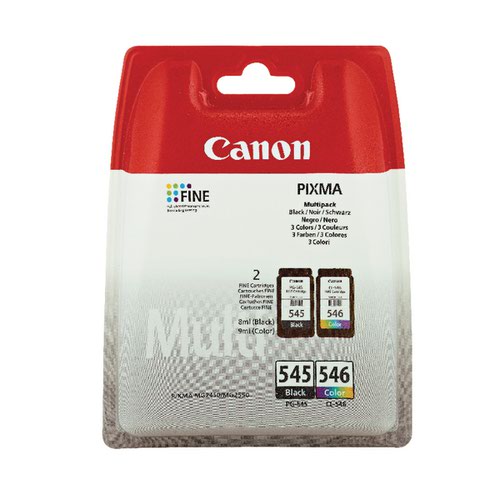 Canon PG-545/CL-546 CMYK Inkjet Cartridges (Pack of 2)