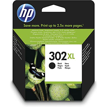 HP 302XL Black Ink Cartridge (High Yield, 480 Page Capacity) F6U68AE