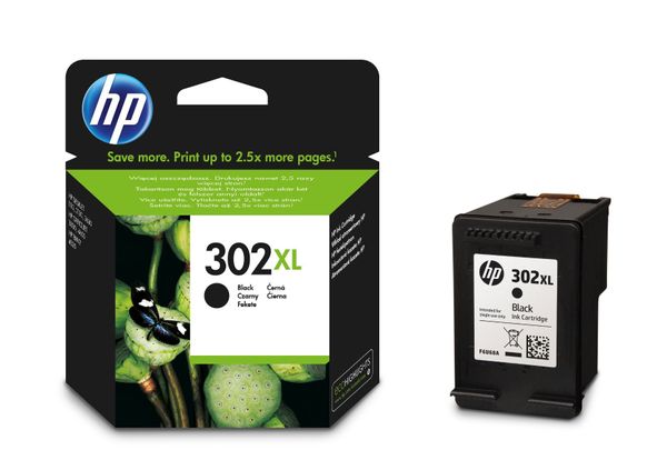 HP 302XL Black Ink Cartridge (High Yield, 480 Page Capacity) F6U68AE