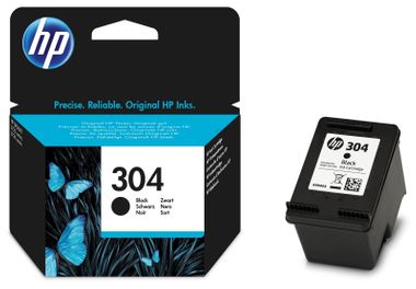 HP 304 Black Ink Cartridge (Standard Yield, 4ml, 120 Page Capacity) N9K06AE
