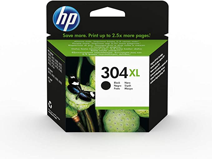 HP 304XL Black Ink Cartridge (High Yield, 300 Page Capacity) N9K08AE