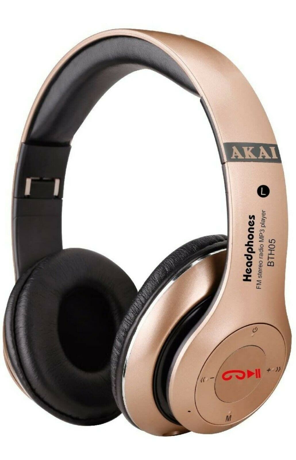Akai BTH05 Bluetooth Stereo Headphones FM Radio Micro SD MP3 Player Rechargeable